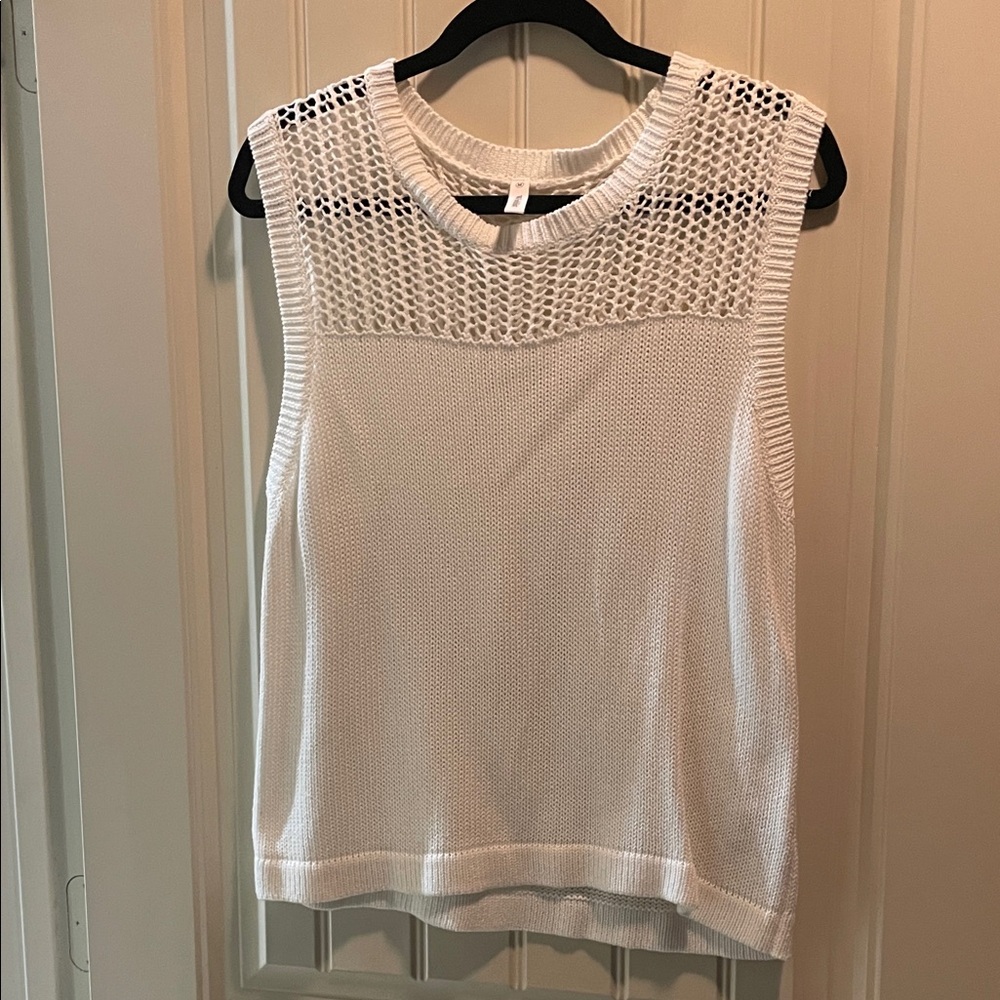 WISHLIST Knit Tank Open Weave Yoke